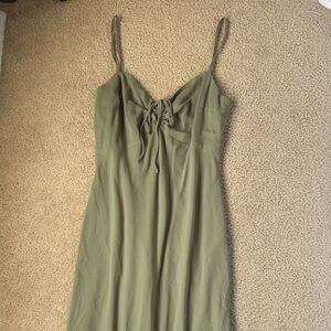 Abercrombie & Fitch Olive Green Lace-Up Maxi Dress